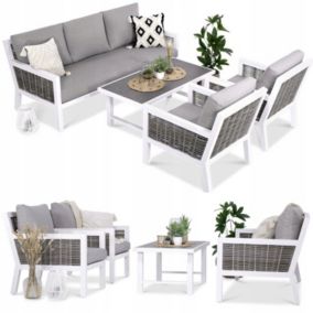 Zestaw Mebli Ogrodowych Wypoczynkowych OLYMPIA Sofa Fotel Stolik na Taras 1 szt
