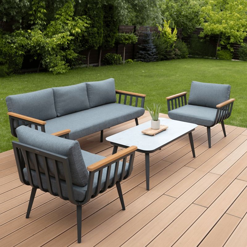 Zestaw Mebli Ogrodowych Wypoczynkowych STELLA Stół Sofa na Taras Balkon 1 szt