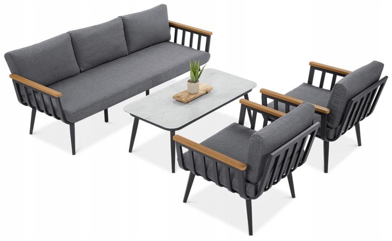 Zestaw Mebli Ogrodowych Wypoczynkowych STELLA Stół Sofa na Taras Balkon 1 szt