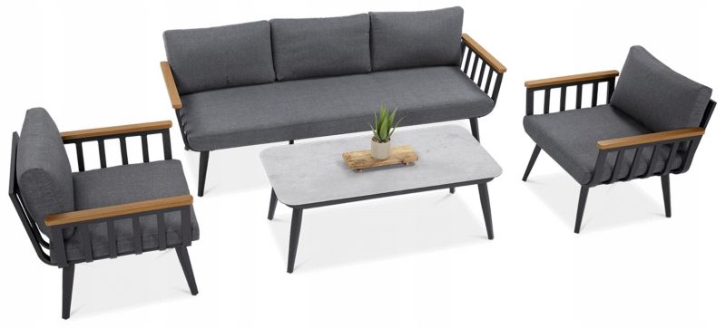 Zestaw Mebli Ogrodowych Wypoczynkowych STELLA Stół Sofa na Taras Balkon 1 szt