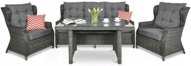 Zestaw Mebli Ogrodowych z Fotelami Focus Garden Wypoczynkowych Technorattan Trivento Sofa Na Taras 1 szt