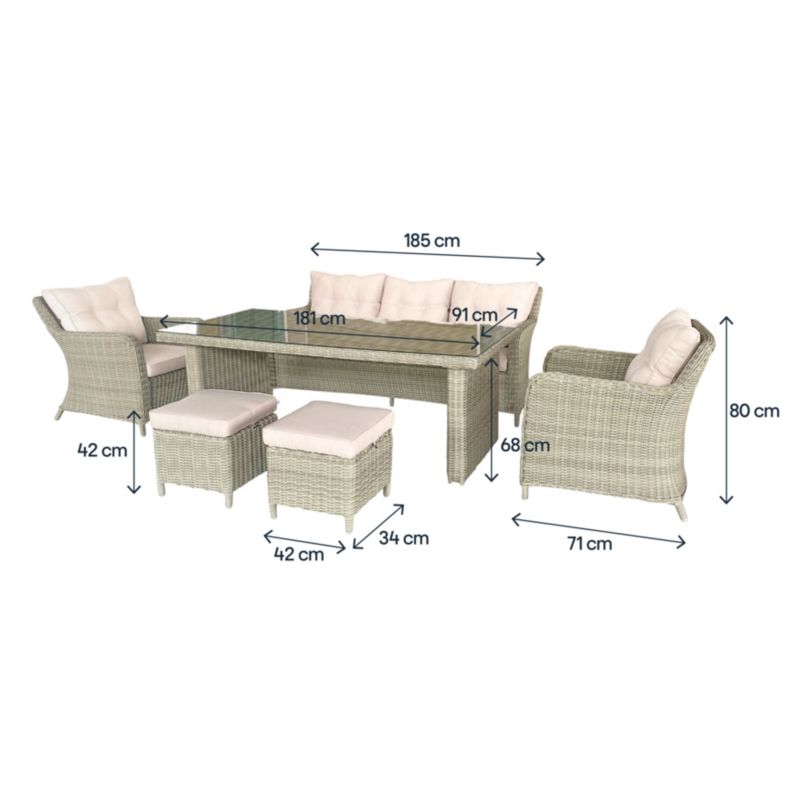 Zestaw mebli tarasowych GoodHome Cippertone 7-osobowy
