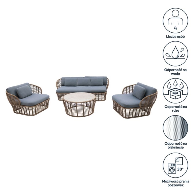 Zestaw mebli tarasowych GoodHome Jamba 5-osobowy