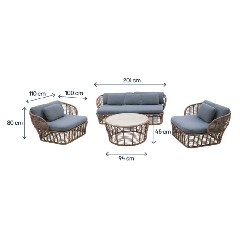 Zestaw mebli tarasowych GoodHome Jamba 5-osobowy