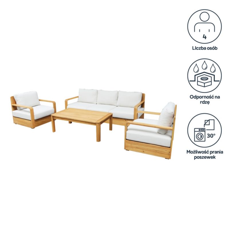 Zestaw mebli tarasowych GoodHome Lagos 5-osobowy