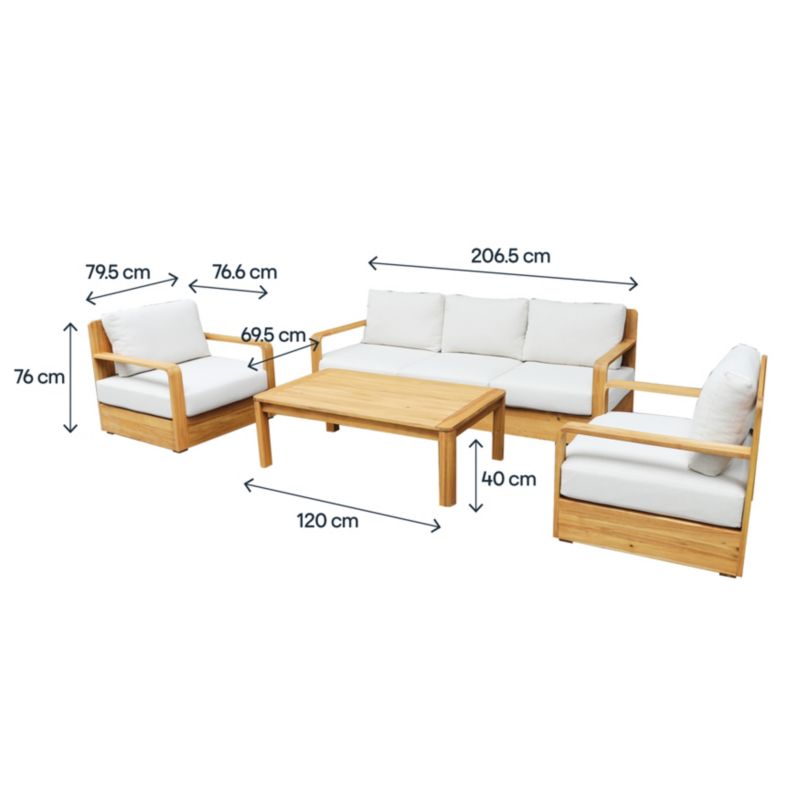 Zestaw mebli tarasowych GoodHome Lagos 5-osobowy