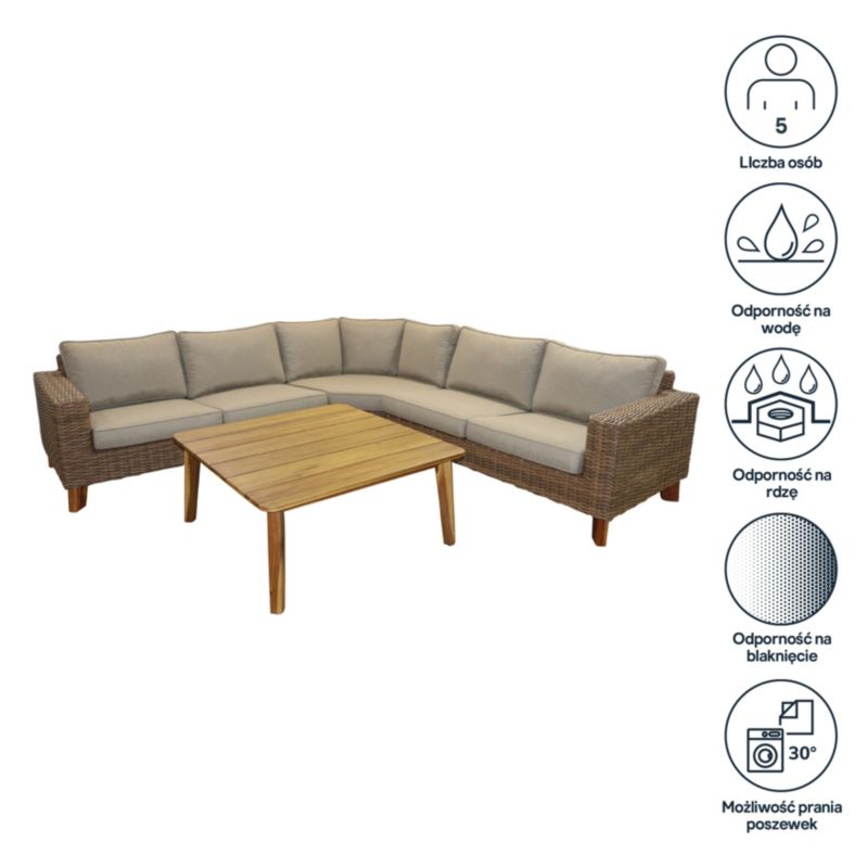 Zestaw mebli tarasowych GoodHome Takutea 4-osobowy