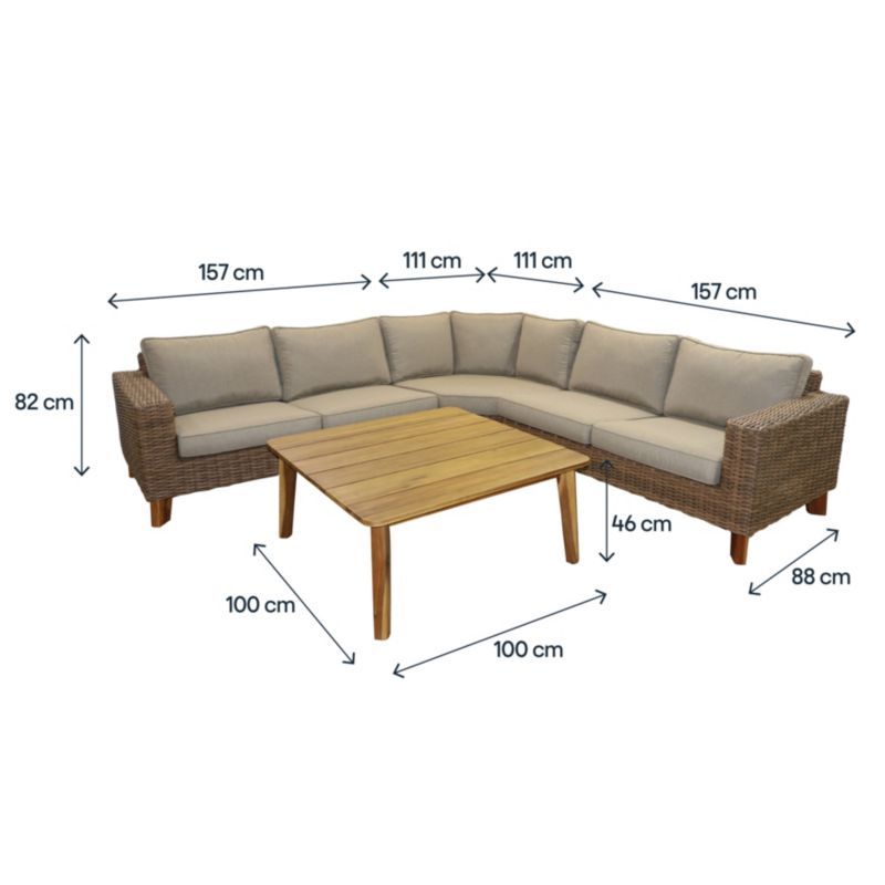 Zestaw mebli tarasowych GoodHome Takutea 4-osobowy