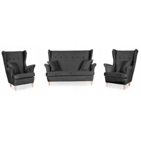 Zestaw mebli uszak do salonu sofa fotele Family Meble Ari szary 1szt