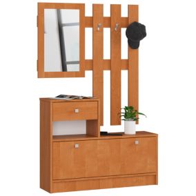 Zestaw mebli z szafką na buty Akord Olcha 90 cm 1 drzwi 1 szuflada kolor Olcha mat 2 półki 90x25x170 cm 1 zestaw
