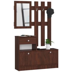 Zestaw mebli z szafką na buty Akord Wenge 90 cm 1 drzwi 1 szuflada kolor Wenge mat 2 półki 90x25x170 cm 1 zestaw