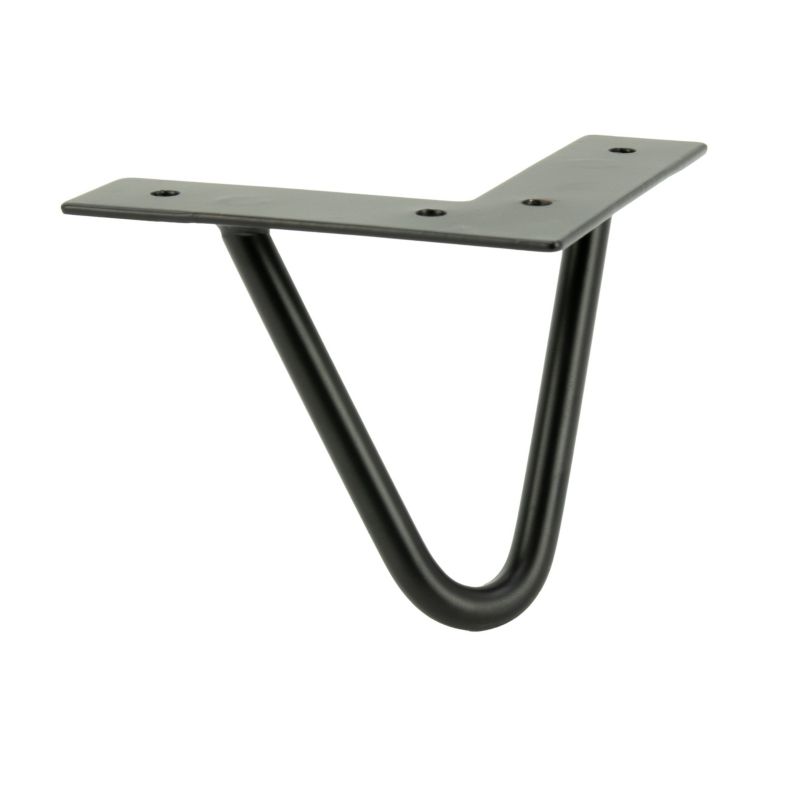 Zestaw nóżek meblowych B&B loftowych Hairpin legs 10 cm 2 pręty czarny 4 szt