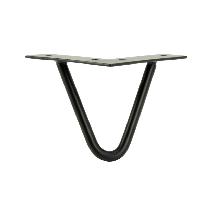 Zestaw nóżek meblowych B&B loftowych Hairpin legs 10 cm 2 pręty czarny 4 szt