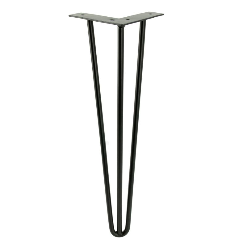Zestaw nóżek meblowych B&B typu Hairpin wysokość 41 cm 3 pręty kolor czarny 3 szt