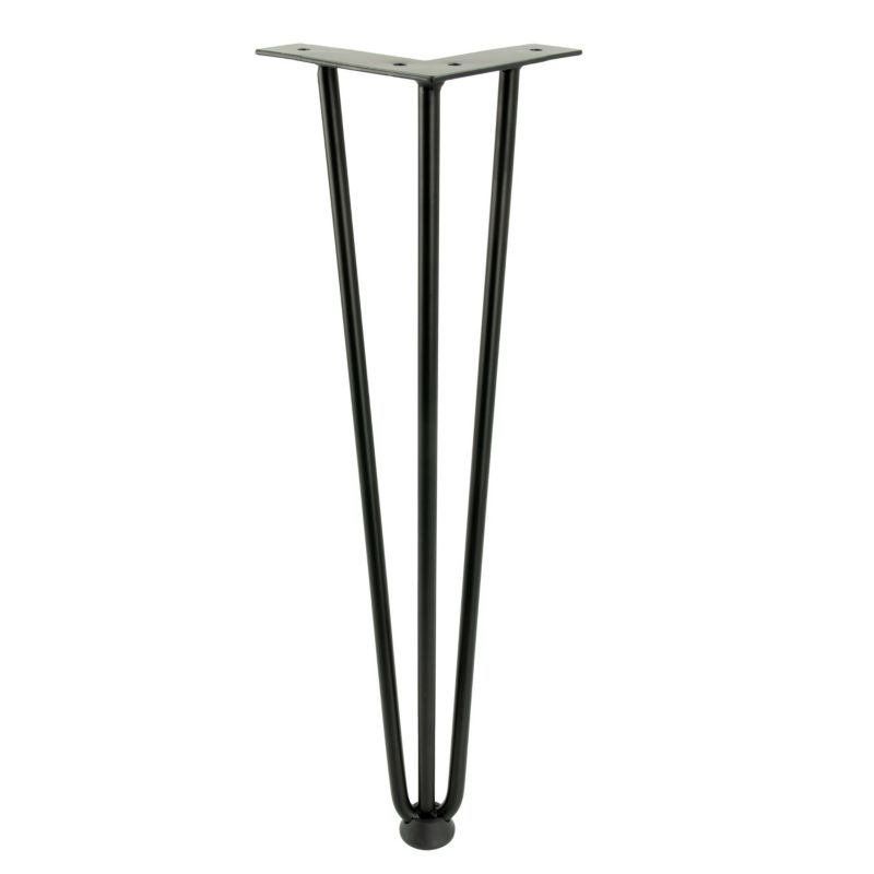 Zestaw nóżek meblowych B&B typu Hairpin wysokość 41 cm 3 pręty kolor czarny 3 szt