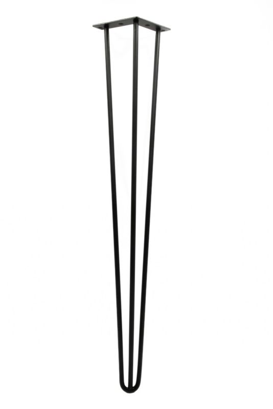 Zestaw nóg  Hairpin legs Loft 4 sztuki czarny mat wysokość 71 cm ze stopkami plastikowymi 4 szt