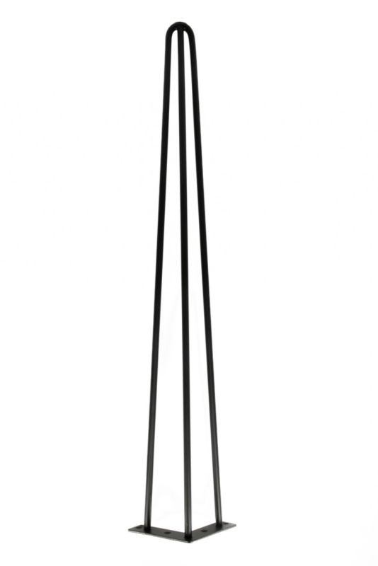 Zestaw nóg  Hairpin legs Loft 4 sztuki czarny mat wysokość 71 cm ze stopkami plastikowymi 4 szt