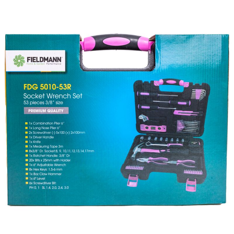 Zestaw Narzędzi Fieldmann FDG 5010-53R Dla Kobiet 53 Elementy Bity Nasadki 1szt