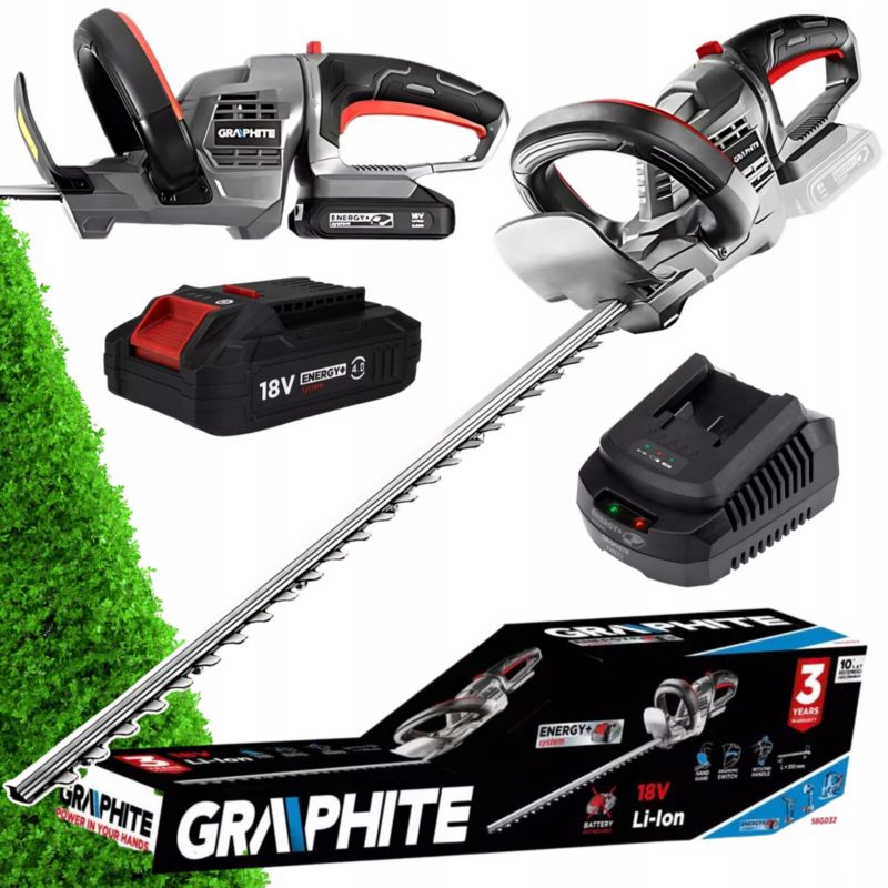 Zestaw nożyce z baterią 4Ah i akumulatorem GRAPHITE  szerokość cięcia 510 mm 1 kpl