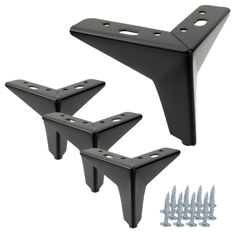Zestaw noga meblowa B&B Gwiazda czarny mat wysokość 10 cm 4 szt