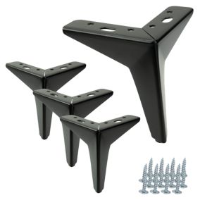 Zestaw noga meblowa B&B Gwiazda czarny mat wysokość 13 cm 4 szt