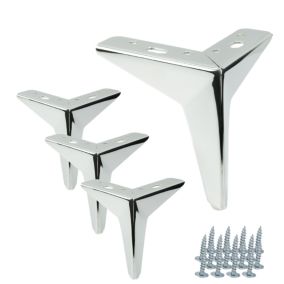 Zestaw noga meblowa B&B Gwiazda srebrny chrom wysokość 13 cm 4 szt
