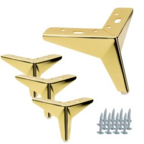Zestaw noga meblowa B&B Gwiazda złoty chrom wysokość 10 cm 4 szt