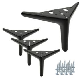 Zestaw noga meblowa B&B Kotwica Elegant czarny mat wysokość 12 cm 4 szt