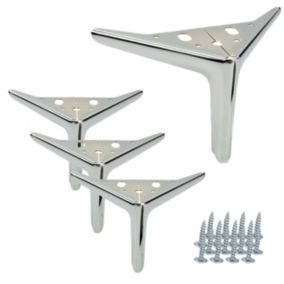 Zestaw noga meblowa B&B Kotwica Elegant srebrny chrom wysokość 12 cm 4 szt
