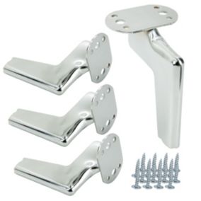 Zestaw noga meblowa B&B Loft srebrny chrom wysokość 12 cm 4 szt