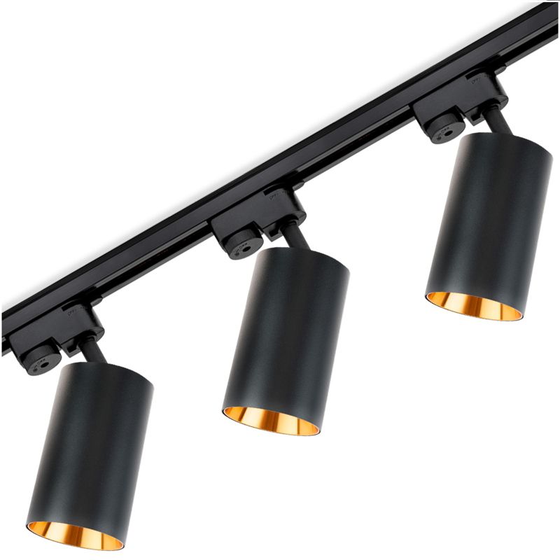 Zestaw Oświetleniowy Lumiled Szynoprzewód 1,5m + 3x Reflektor Szynowy GU10 Czarno Złoty 1 kpl.