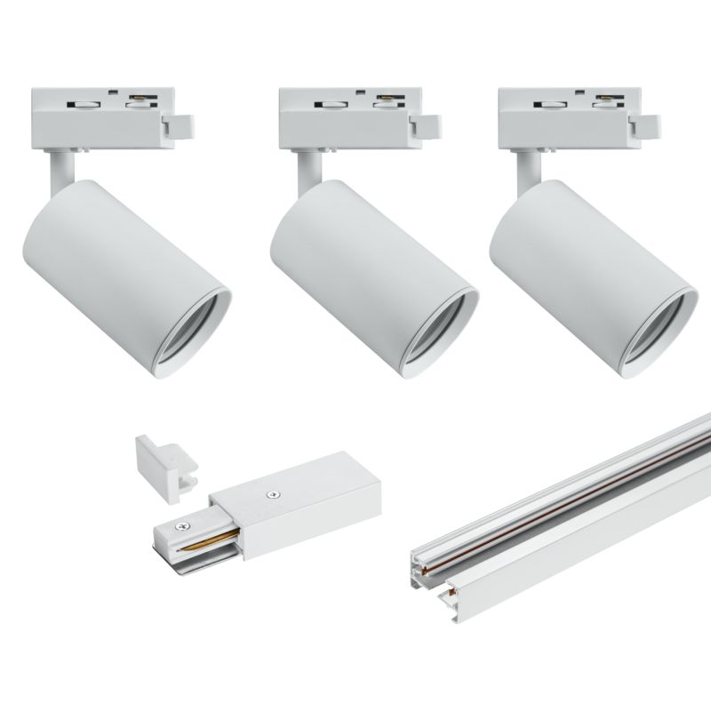 E　３点セット Zestaw oświetlenia szynowego Dpm X-Line GU10 3 x 6 W biały