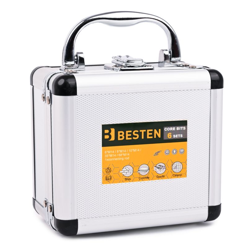 Zestaw otwornic diamentowych BESTEN BE-2821 M14 6-68 mm z adapterem i walizką 1 kpl
