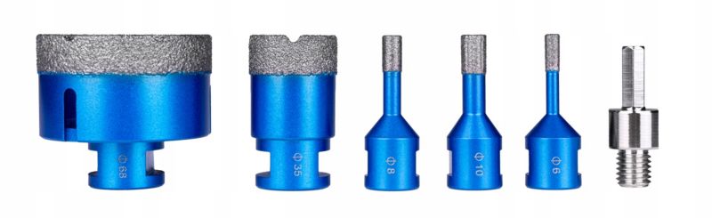 Zestaw otwornic diamentowych Techtool M14 6-8-10-35-68 mm 1 kpl.