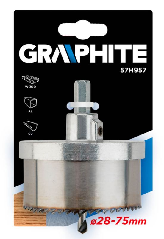 Zestaw otwornic GRAPHITE 28 do 75 mm hartowane zęby koronek 5 szt.