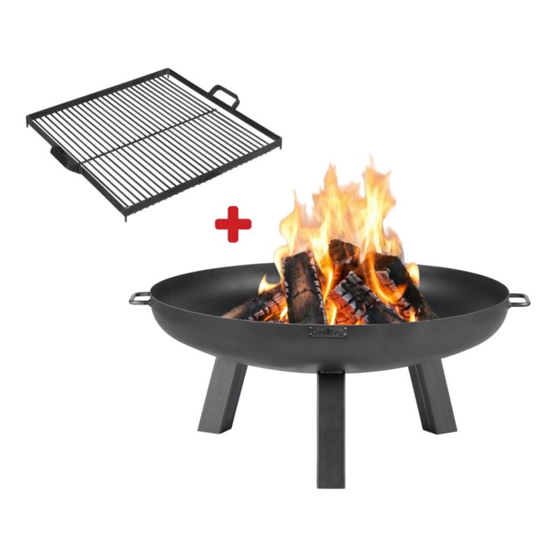 Zestaw Palenisko ogrodowe COOK KING 70 cm Polo z rusztem grill na ognisko do ogrodu misa stalowa polska produkcja 1 szt.