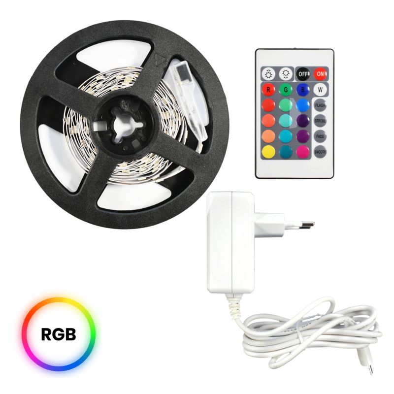 Zestaw pasek LED E-light RGB IP 54 z pilotem 3 m