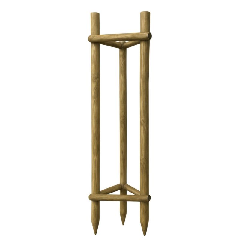 Zestaw podpór do drzew Timbermik 3 sztuk 7 cm Drewno Sosnowe 200 cm +  6 sztuk półpalisad + 3 paski (1 szt.-zestaw))