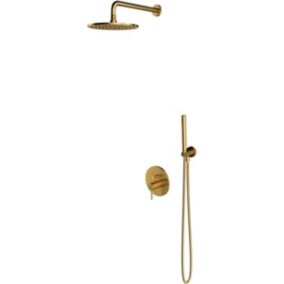 Zestaw podtynkowy prysznicowy Omnires Preston złoty szczotkowany