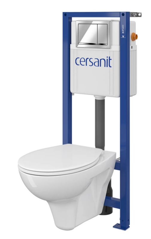 Zestaw podtynkowy WC Cersanit Cosmo z deską z polipropylenu przycisk chrom