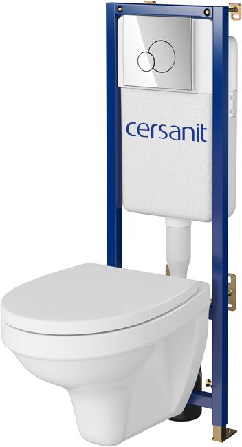Zestaw podtynkowy WC Cersanit Inteo Base z deską wolnoopadającą przycisk chrom