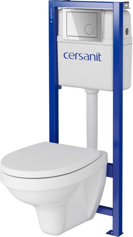 Zestaw podtynkowy WC Cersanit Inteo z deską wolnoopadającą przycisk chrom