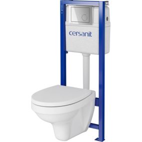 Zestaw podtynkowy WC Cersanit Inteo z deską wolnoopadającą przycisk chrom