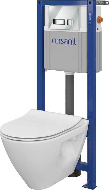 Zestaw podtynkowy WC Cersanit Mille z deską wolnoopadającą przycisk chrom