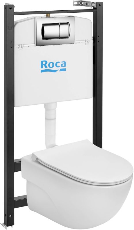 Zestaw podtynkowy WC Roca Active Teras z miską bezkołnierzową i deską wolnoopadającą