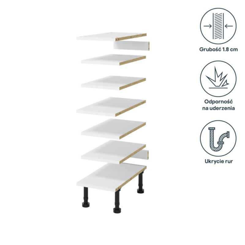 Zestaw półek do słupka GoodHome Innovo 30 cm biały