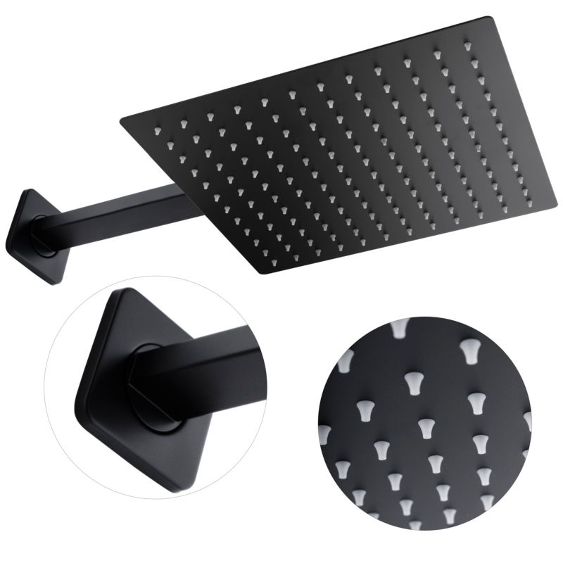 Zestaw prysznicowy DUAL30 Yoka Home podtynkowy panel z deszczownicą 30 cm czarny - 1 szt.