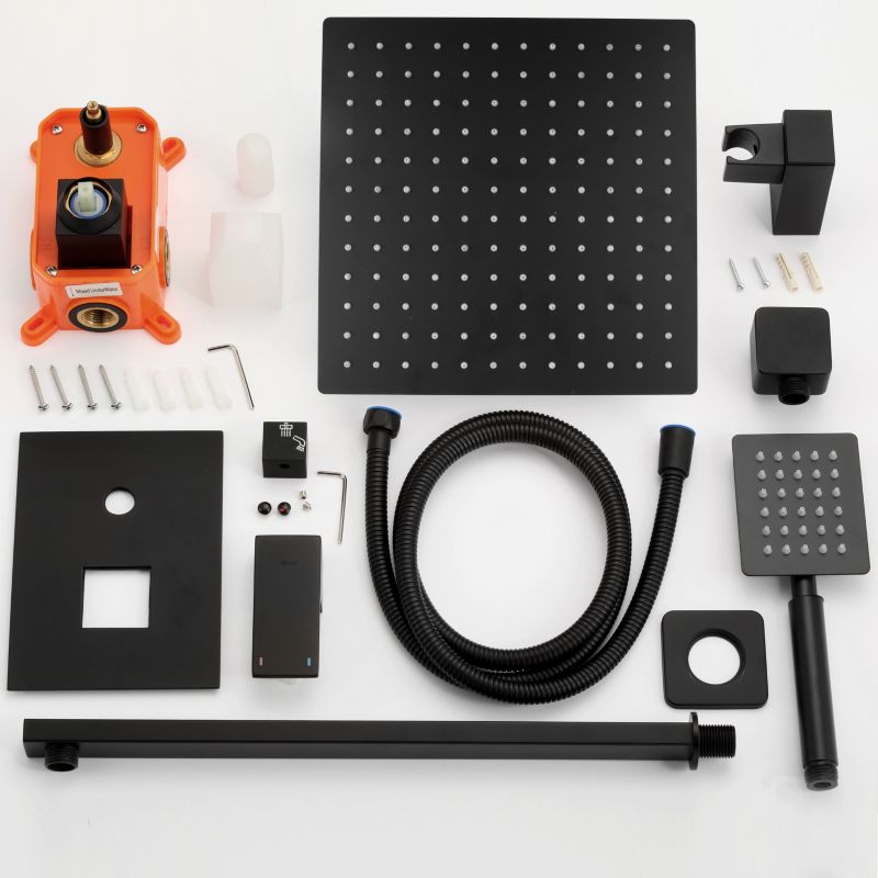 Zestaw prysznicowy DUAL30 Yoka Home podtynkowy panel z deszczownicą 30 cm czarny - 1 szt.