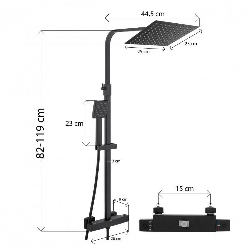Zestaw prysznicowy GOBA-THERM-25 Yoka Home natynkowy z deszczownicą 25 cm - 1 szt.