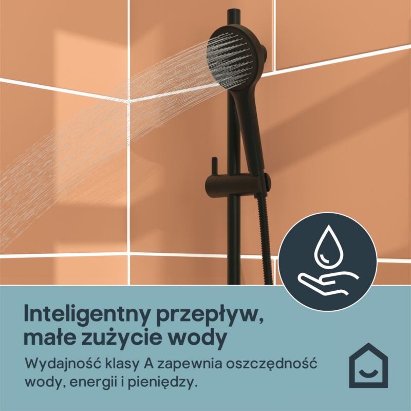 Zestaw prysznicowy GoodHome Maza czarny